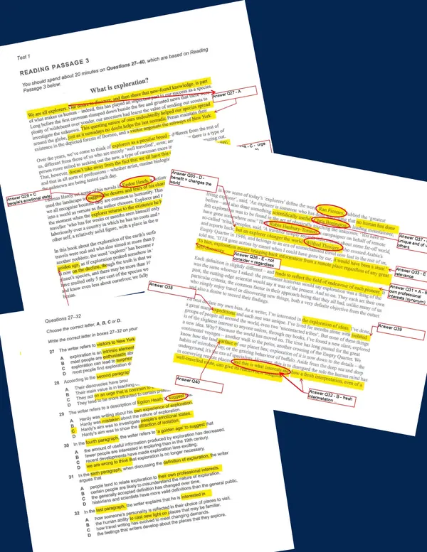 Page from the Practical Exercises for IELTS library