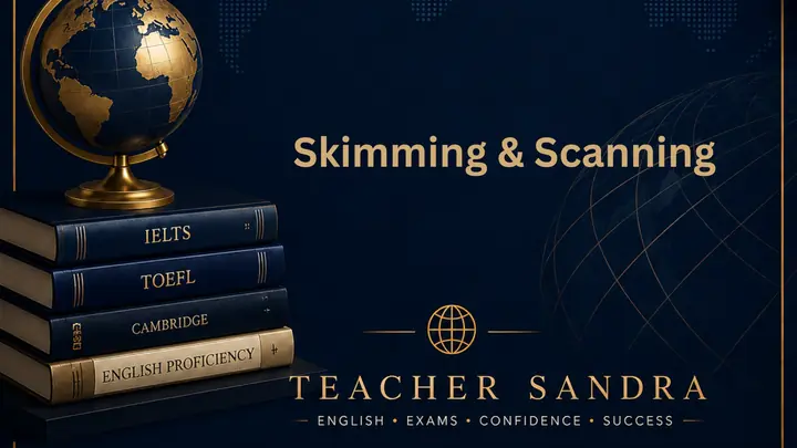 Skimming & Scanning guide cover by Teacher Sandra