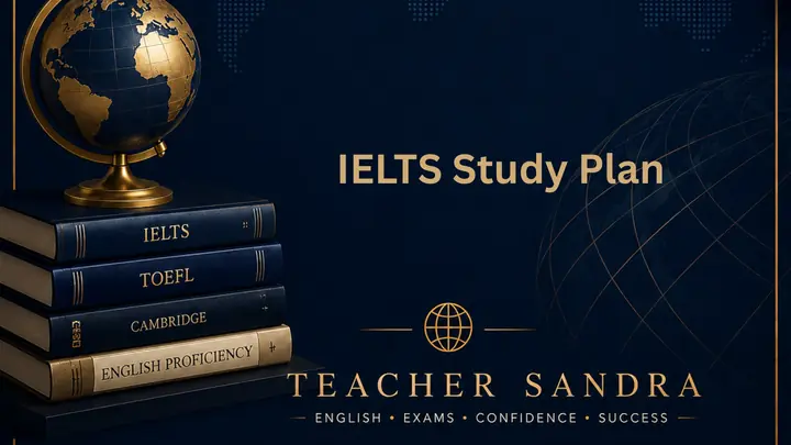IELTS Study Plan guide cover by Teacher Sandra