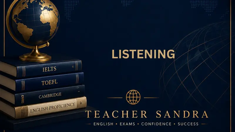 IELTS Listening guide cover by Teacher Sandra